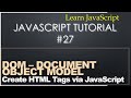 27 JavaScript Tutorial - Document Object Model (DOM)