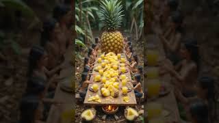 Tiny Workers vs. The Giant Pineapple!  #ai #miniaturestory #aishorts #miniature  #miniminiature