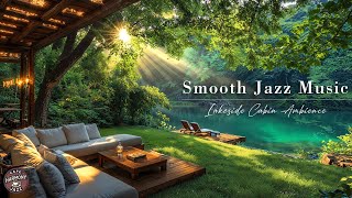 Tranquill Jazz In Lakeside | Cozy Outdoor Spring Coffee Shop Ambience With Smooth Jazz For Relax