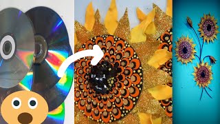 Old CD Craft / Wall Hanging Decoration Ideas / 3D sunflower craft / CD decoration Ideas