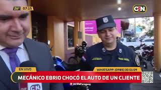 Mecánico en presunto estado de ebriedad choca camioneta de un cliente en Fernando de la Mora