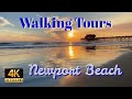 WALKING TOUR - Balboa Pier to Newport Beach Pier, 4k beach, walking on beach, california beach video