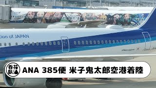 ANA 385便 米子鬼太郎空港着陸