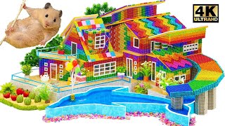 DIY - Rainbow Hamster Maze with Colorful Magnet | Mouse Maze and Dolphin Slime