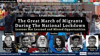 Panel Discussion | Great March of Migrants During National Lockdown | #PopulationAndDevelopment Live