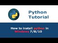 How to install python 3 on windows 7/8/10