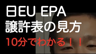 【10分でわかる！！】日EU EPA 「譲許表」の見方