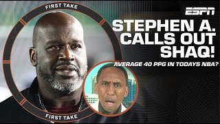 LIES! LIES! LIES! 🗣️ - Stephen A. calls out Shaq for 40 PPG comments | First Take