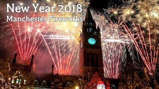 🇬🇧 MANCHESTER 4K - New Year Fireworks 2018, UK