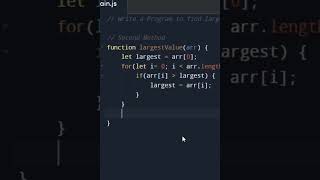 A function for finding largest value in an array ||Array||function #programming #javascript #coding