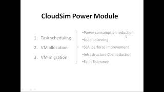 CloudSim Power Module Introduction