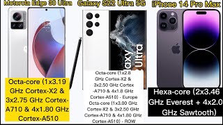 Motorola edge 30 ultra vs samsung galaxy s 22 ultra 5 g vs apple iphone 14 pro max comparison