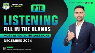 Listening Fill in the Blanks | PTE & PTE Core | December 2024 Exam Predictions | Language Academy