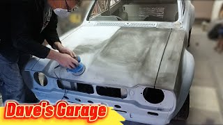 Ford Escort MK1 Restoration Project, More Progress, High Build Primer, Block Sanding, Dry Guide Coat