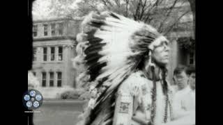 Graduation Ceremonies and Chief Illiniwek Mascot 1949