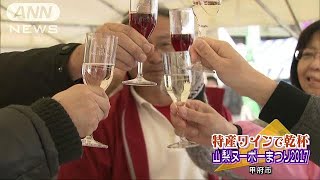 特産ワインで乾杯！　新酒を賞味　山梨ヌーボー祭り(17/11/18)