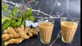 टपरी वाली चाय घर में बनाए || Tapri Wali Chai || 5 Minutes Recipe || Ginger Tea || Tulsi Adrak Chai