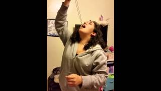 Charly learning to sword swallow