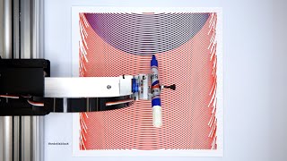 DRAWING MACHINE 16 | Difference with arcs and random edges | AxiDraw & Processing Art (time-lapse)