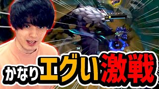 【LoL】超遠距離ちくちく攻撃に悪戦苦闘!?チーム全員の動きがヤバすぎてとんでもない激戦になりました。