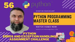 Error Exception Handling Assignment Challenge Python|Python Programming Master Class|Nasrullah Mahar