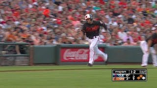 CLE@BAL: Jones lifts a sac fly to plate Hardy