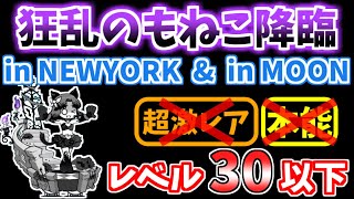 【にゃんこ大戦争】狂乱のもねこ降臨（in NEWYORK、in MOON）を本能なしレベル30以下で攻略！【The Battle Cats】