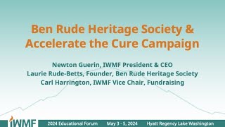 2024 IWMF Ed Forum Ben Rude Heritage Society and Accelerate the Cure