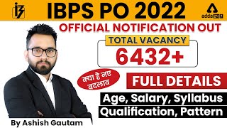 IBPS PO 2022 Notification | IBPS PO Vacancy, Syllabus, Age, Pattern, Qualification | Full Details
