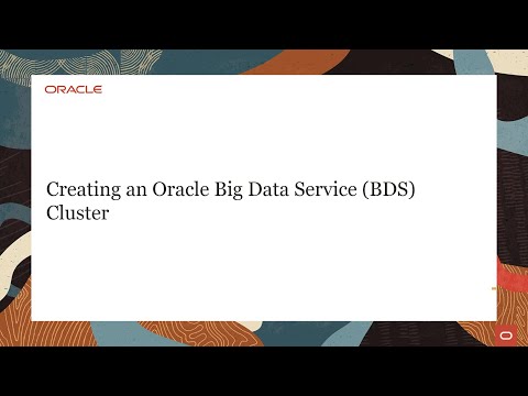 Creating an Oracle Big Data Service Cluster