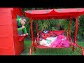 Stacy And Dad Repairing Playhouses
