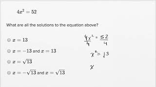 Solving quadratic equations Basic example | Math | SAT | Khan Academy