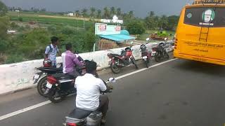 Bharathiyar collage bus accident with car in chinna salem bypass road 27-09-2018