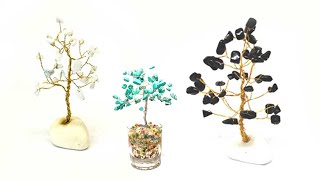 How to make a crystal tree with wire and chips stone beads.