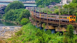 台鐵224次DR2800柴聯自強號八堵東側基隆河橋通過-2023/04/08