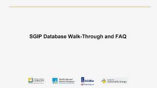 SGIP Database Walkthrough