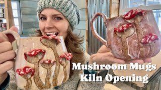 Mushroom Mugs and the Last Kiln Opening of the Year!