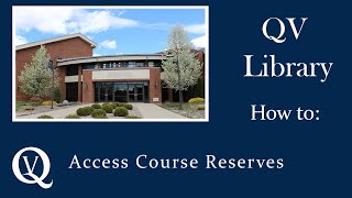 Access Course Reserves