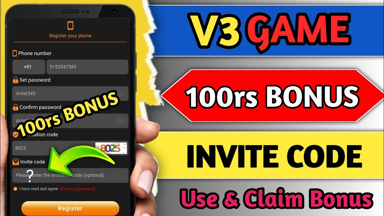 V3 Game Me Invite Code Kaise Dale How To Add Invite Code In V3 Game