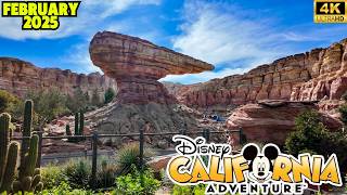 Disney California Adventure Walkthrough 2025 End of February Food and Wine Booths 4K POV