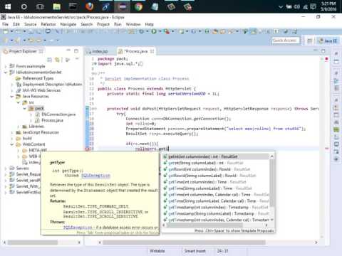 Auto ncrement id In Servlet Auto ncrement id In Servlet