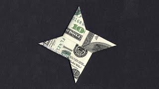 Money Origami Ninja Star Tutorial -Dollar Bill Shuriken