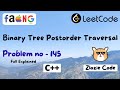 Binary Tree Postorder Traversal C++ || Leetcode Problem Number 145 in CPP #ZlozieCode #code