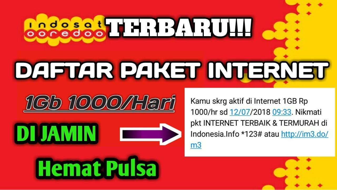 Cara Daftar Paket 3 1Gb 1000