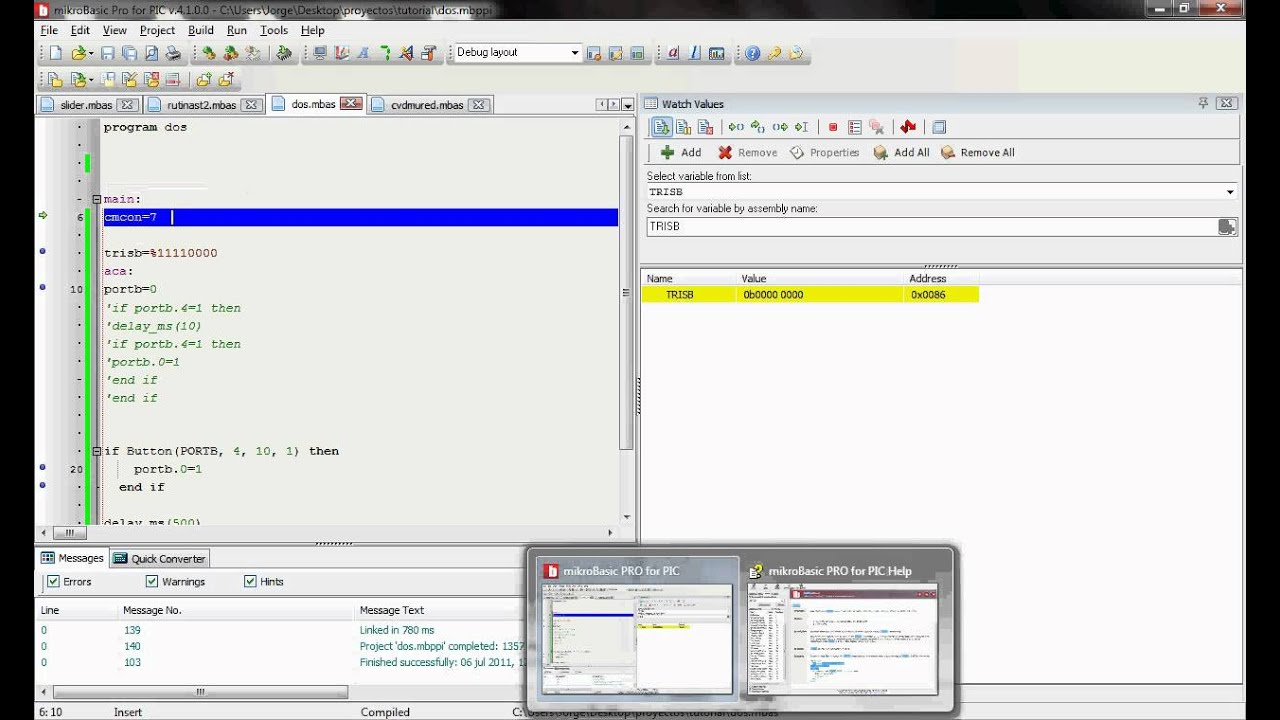 Programacion En Mikrobasic 2 Youtube