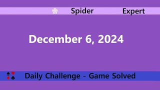 Microsoft Solitaire Collection | Spider Expert | December 6, 2024 | Daily Challenges