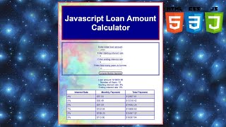 Build a JavaScript Loan Calculator With HTML & CSS.