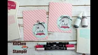 Stampin Up Banners & Badges Hello Card Tutorial with Kitchen Table Stamper