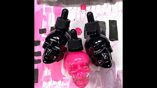 Skull bottle Neon Pink ink for mixed media! | Tattoo inks! |Art Journal with Jane Davenport