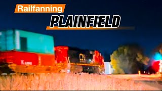 💥 Cool Night Railfanning Train Video: CN (Plainfield)